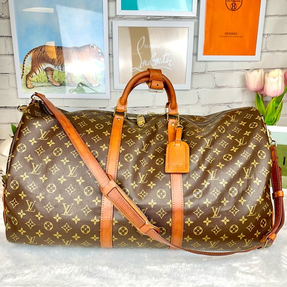 Louis Vuitton Bandouliere Keepall 60 Duffle Bag with original leather st⦠- Picture 1 of 16
